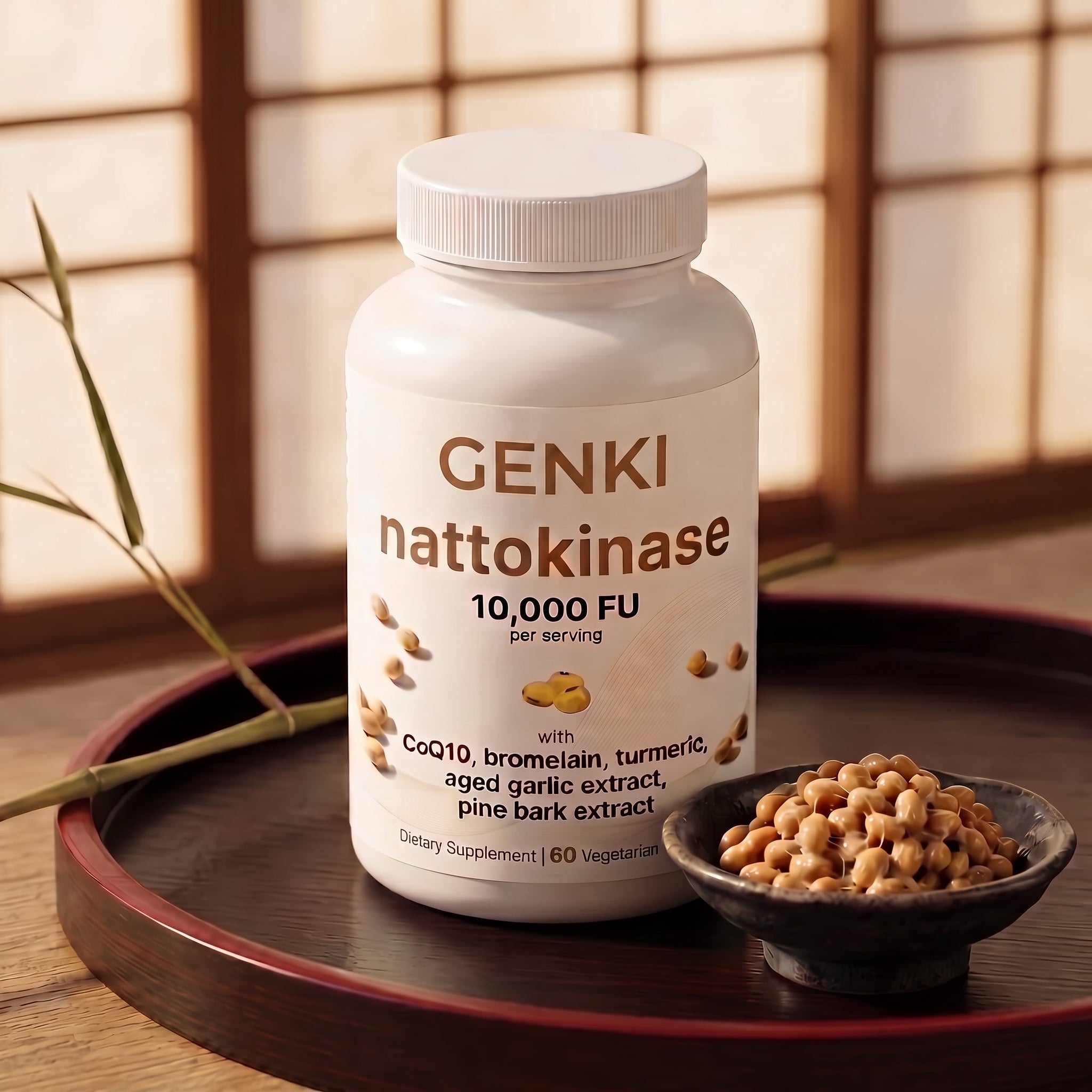 Genki Nattokinase 10,000 FU, 60 vegetarian capsules